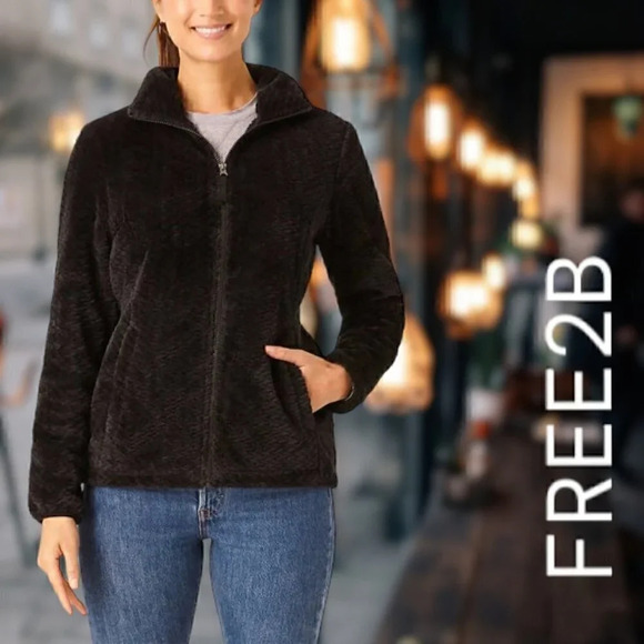 Free2B Jackets & Blazers - Free2B | Butter Pile Fleece Jacket | Black | NWOT